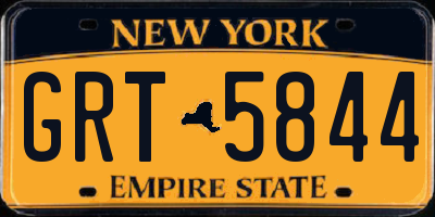 NY license plate GRT5844