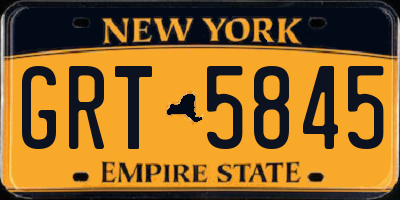 NY license plate GRT5845