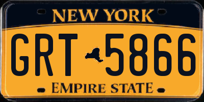 NY license plate GRT5866