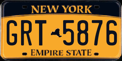 NY license plate GRT5876
