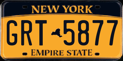 NY license plate GRT5877