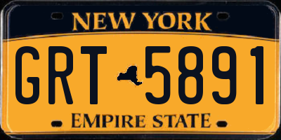 NY license plate GRT5891