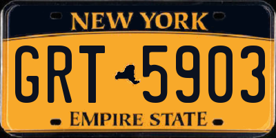 NY license plate GRT5903