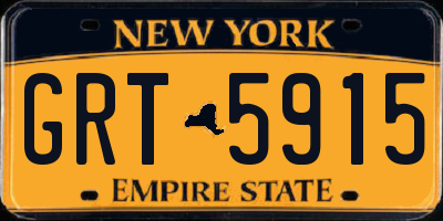 NY license plate GRT5915