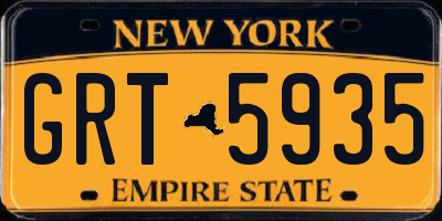 NY license plate GRT5935