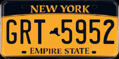 NY license plate GRT5952
