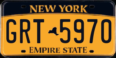 NY license plate GRT5970
