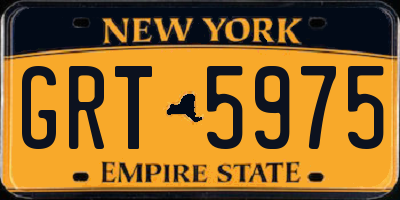 NY license plate GRT5975