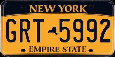 NY license plate GRT5992