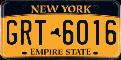 NY license plate GRT6016