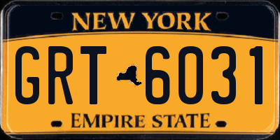 NY license plate GRT6031