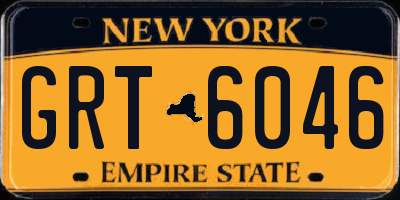 NY license plate GRT6046