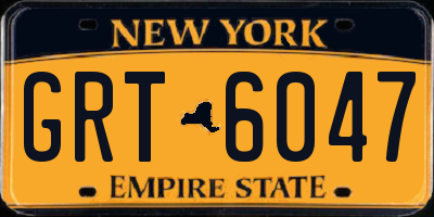 NY license plate GRT6047