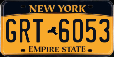 NY license plate GRT6053