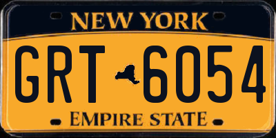 NY license plate GRT6054