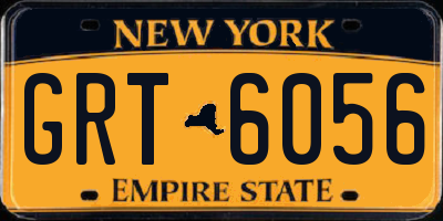 NY license plate GRT6056