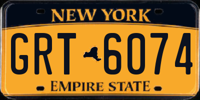 NY license plate GRT6074