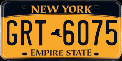 NY license plate GRT6075