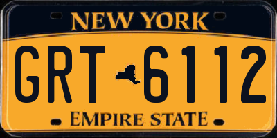 NY license plate GRT6112
