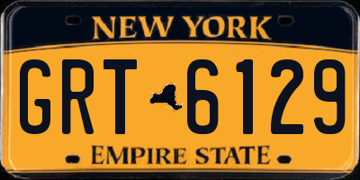 NY license plate GRT6129