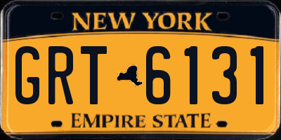 NY license plate GRT6131