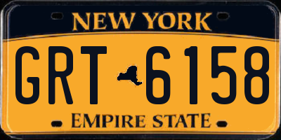 NY license plate GRT6158