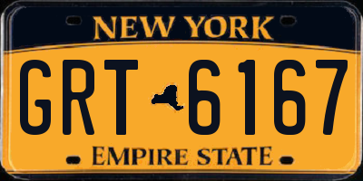 NY license plate GRT6167