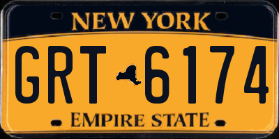 NY license plate GRT6174