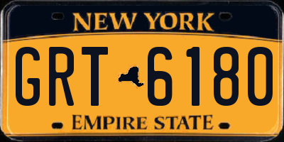 NY license plate GRT6180