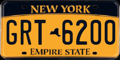 NY license plate GRT6200