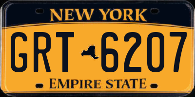 NY license plate GRT6207