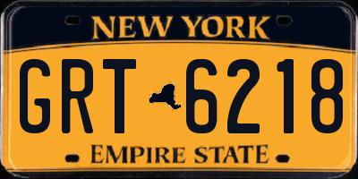 NY license plate GRT6218