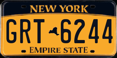 NY license plate GRT6244