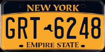 NY license plate GRT6248