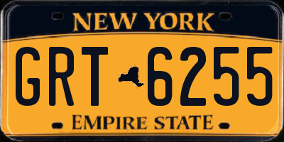NY license plate GRT6255