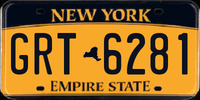 NY license plate GRT6281