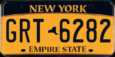 NY license plate GRT6282