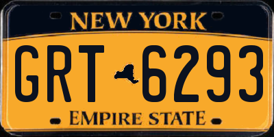 NY license plate GRT6293