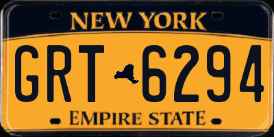 NY license plate GRT6294