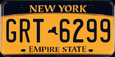 NY license plate GRT6299