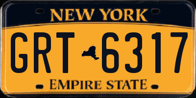 NY license plate GRT6317