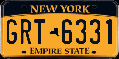 NY license plate GRT6331