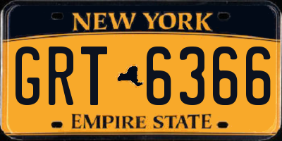 NY license plate GRT6366
