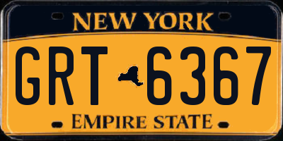 NY license plate GRT6367