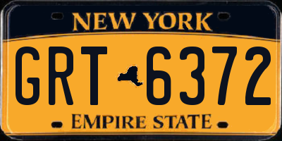 NY license plate GRT6372