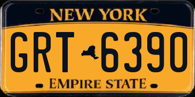 NY license plate GRT6390