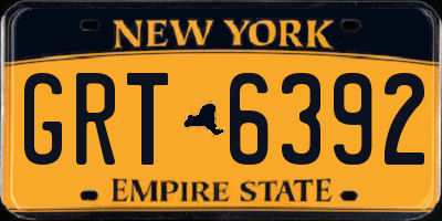 NY license plate GRT6392