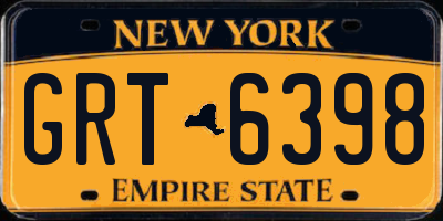 NY license plate GRT6398