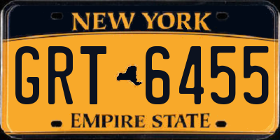 NY license plate GRT6455