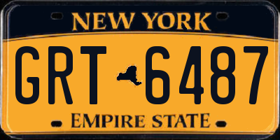 NY license plate GRT6487